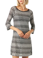 MC2 Saint Barth Black And White Knitted Chevron Mini Dress