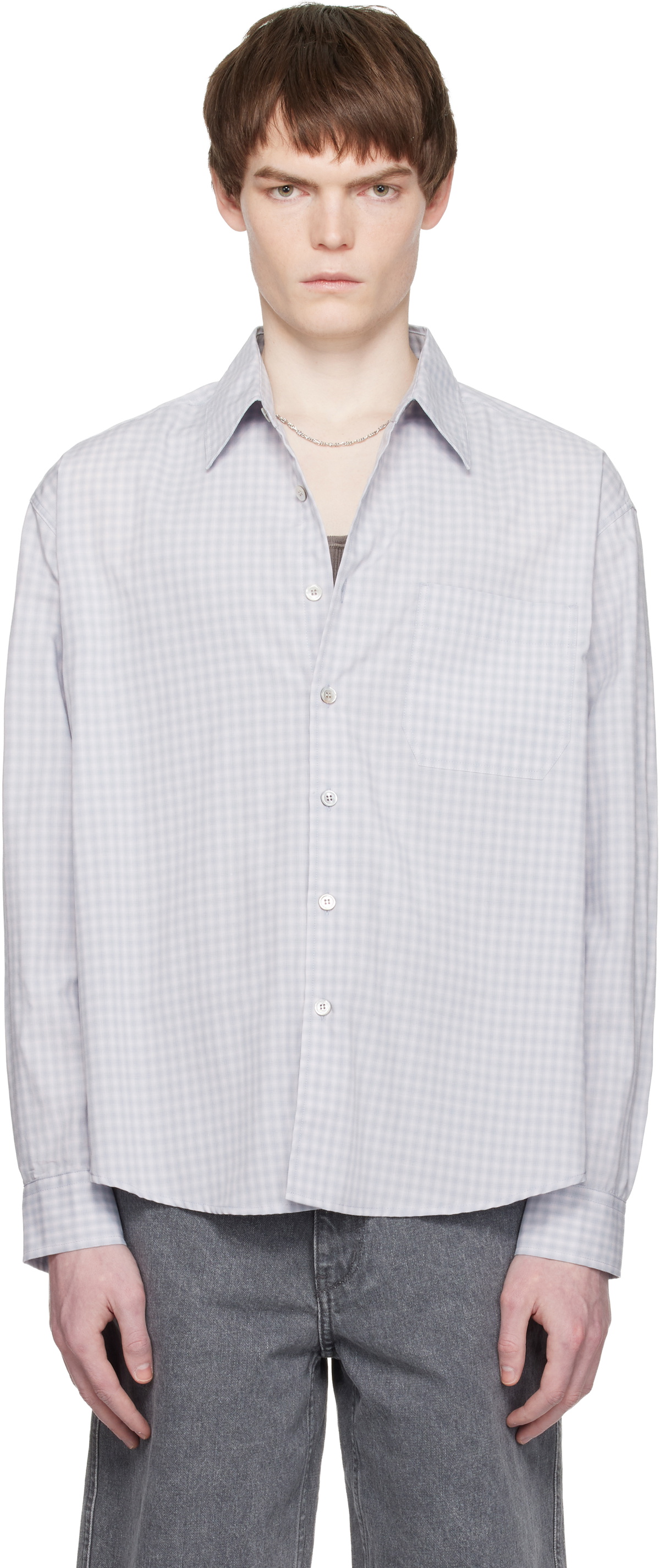 COOR Blue Micro Ombre Check Shirt