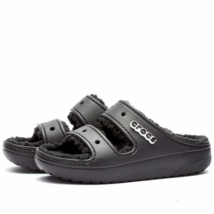 Photo: Crocs Classic Cozzzy Sandal in Black/Black