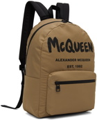 Alexander McQueen Beige Graffiti Metropolitan Backpack