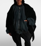 Balenciaga Shearling-trimmed leather scarf