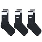 Adidas Men's Solid Crew Sock - 3 Pack in Black