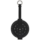 Jil Sander Black Leather Circle Calendar Keychain