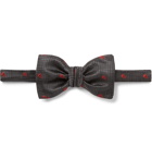 Alexander McQueen - Pre-Tied Embroidered Silk-Jacquard Bow Tie - Men - Black