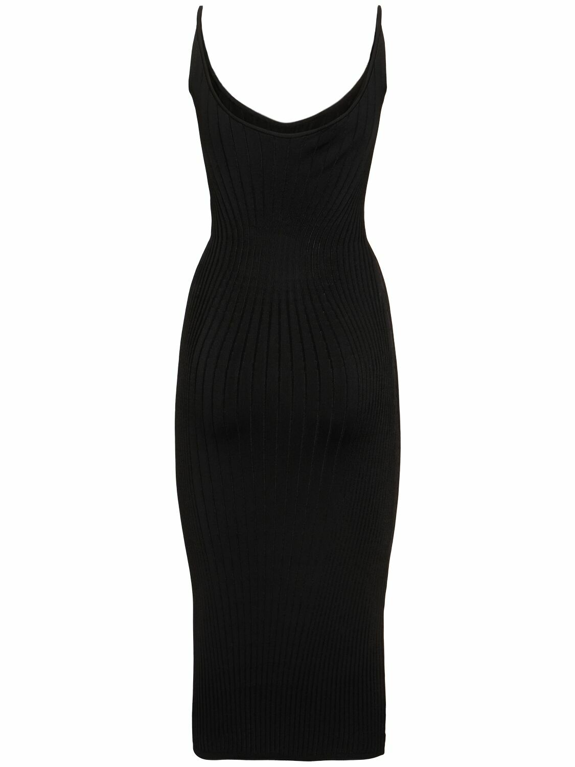 MUGLER Ribbed Knit Midi Dress Mugler