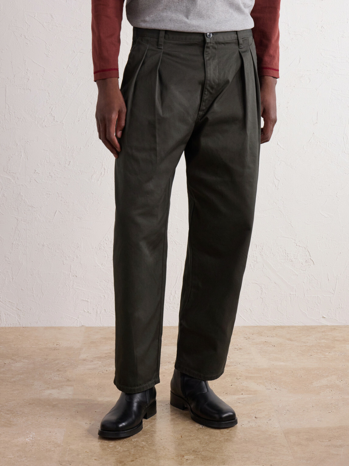 WTAPS - Straight-Leg Pleated Cotton-Twill Trousers - Green
