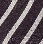 Ermenegildo Zegna - 8cm Striped Linen and Silk-Blend Tie - Purple