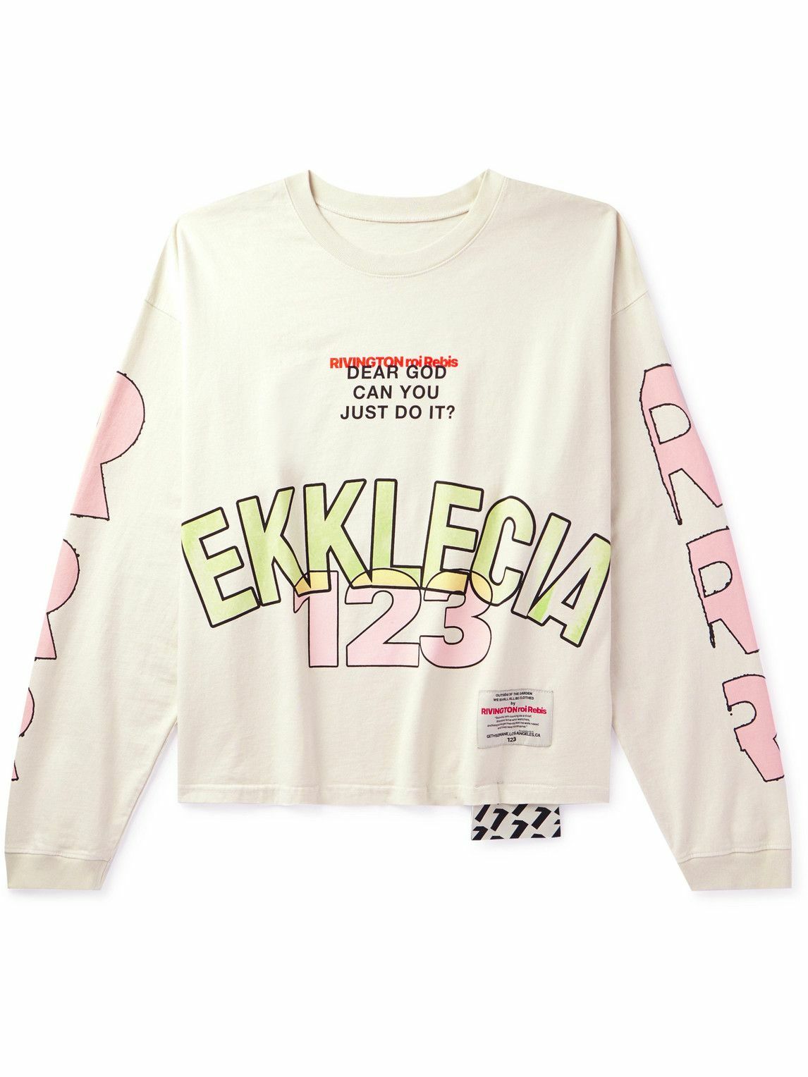トップス RRR123 Ekklencia Printed Cotton T-Shirt RRR123 - Ekklecia Logo-Print Cotton-Jersey T-Shirt - White RRR123