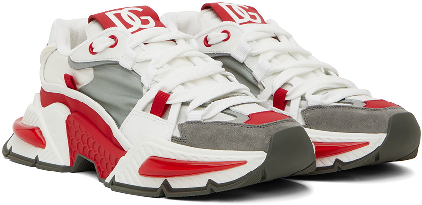 Dolce & Gabbana White & Red Airmaster Sneakers