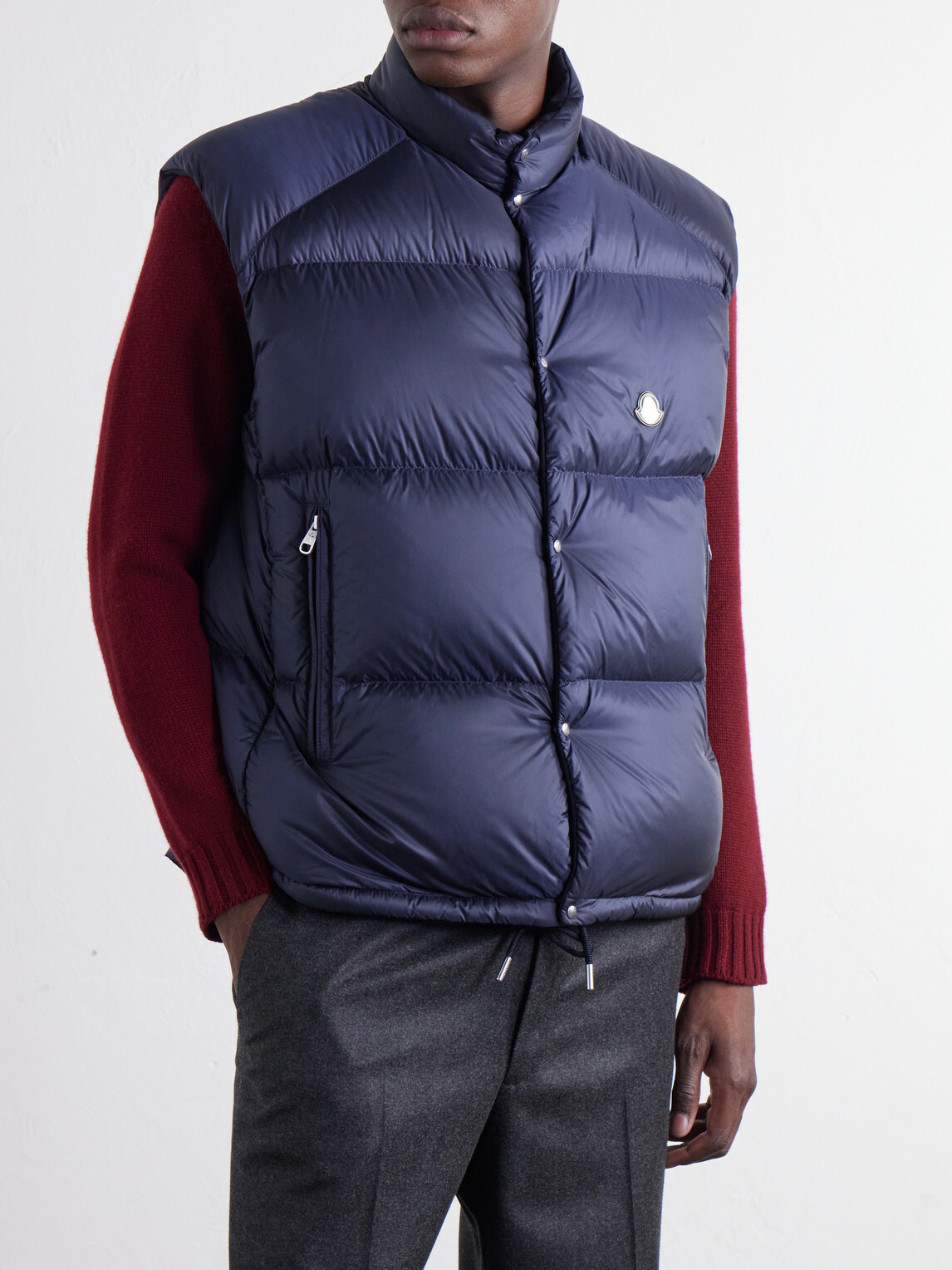 Moncler - Tibb Reversible Virgin Wool Down Gilet - Blue