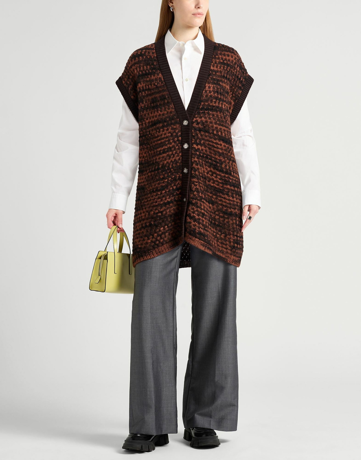 Manila Grace Womens Cardigan in Brown