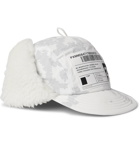 Neighborhood - Appliquéd Fleece-Lined Camouflage-Print Cotton Trapper Hat - White