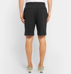 Officine Generale - Tapered Cotton-Seersucker Shorts - Men - Black