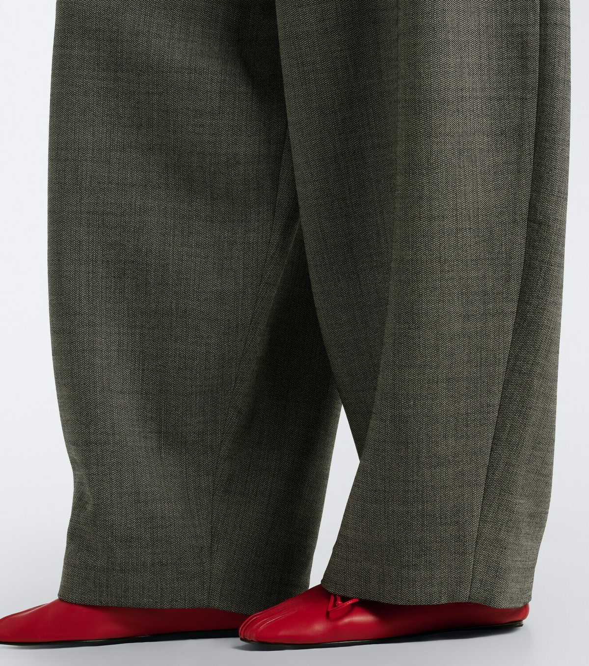 Magda Butrym Herringbone wool-blend barrel-leg pants