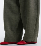 Magda Butrym Herringbone wool-blend barrel-leg pants