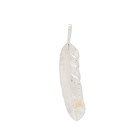 First Arrows Men's Right Sided Logo Feather Pendant in Silver/Gold