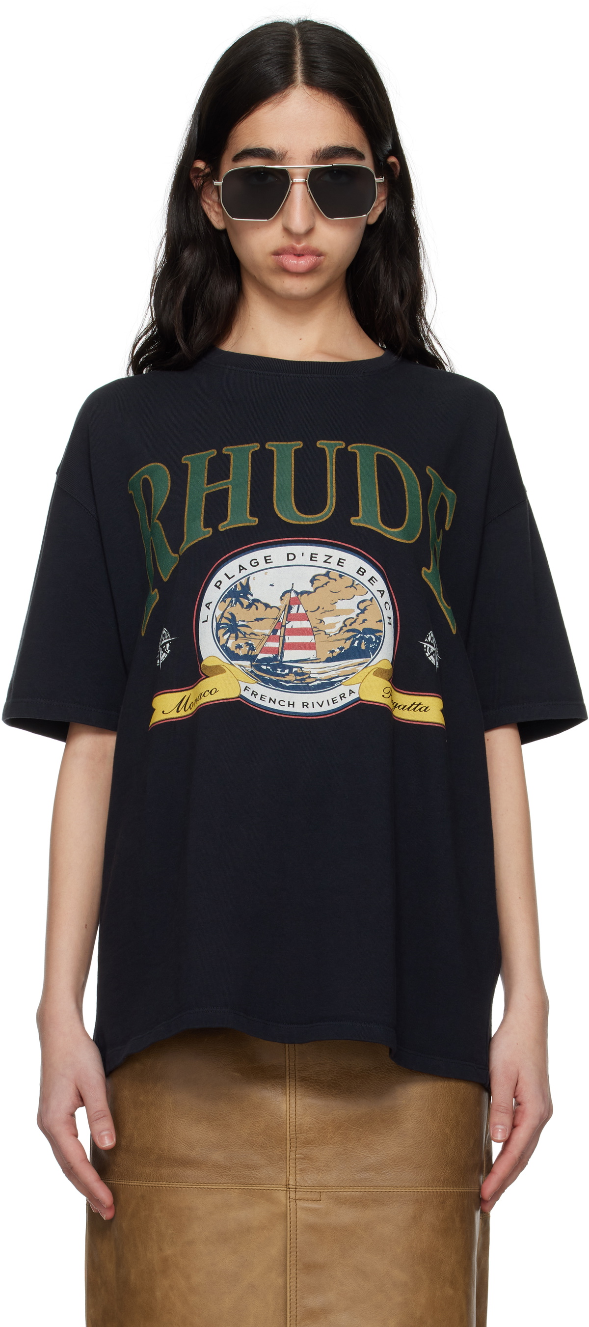 Rhude Black 'Riviera' T-Shirt Rhude