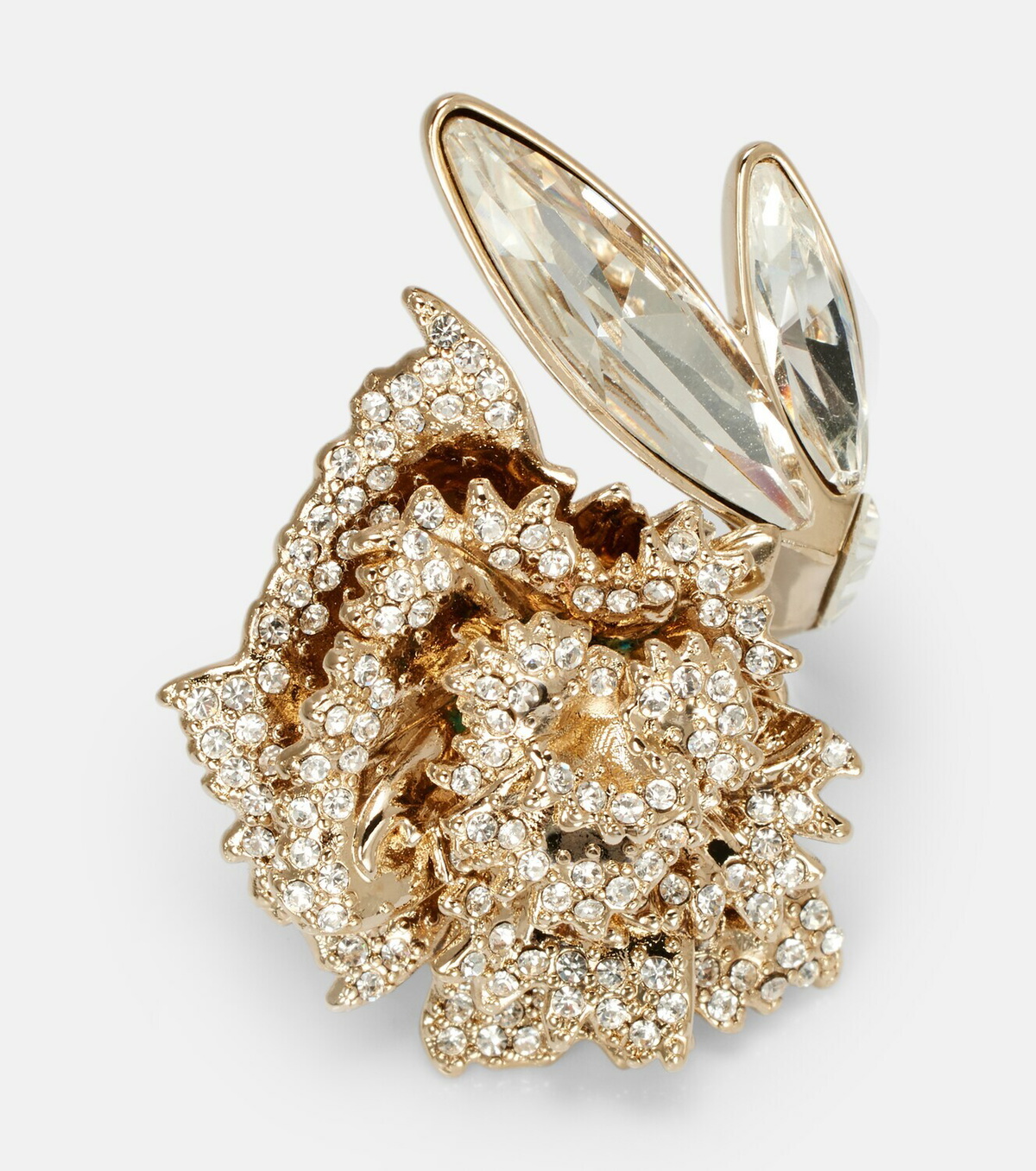 McQueen Carnation crystal-embellished ring