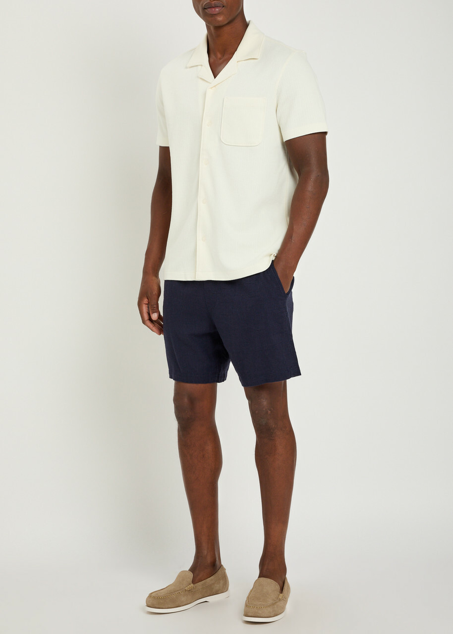 Paige Oliver Ribbed Cotton-blend Shirt Ecru