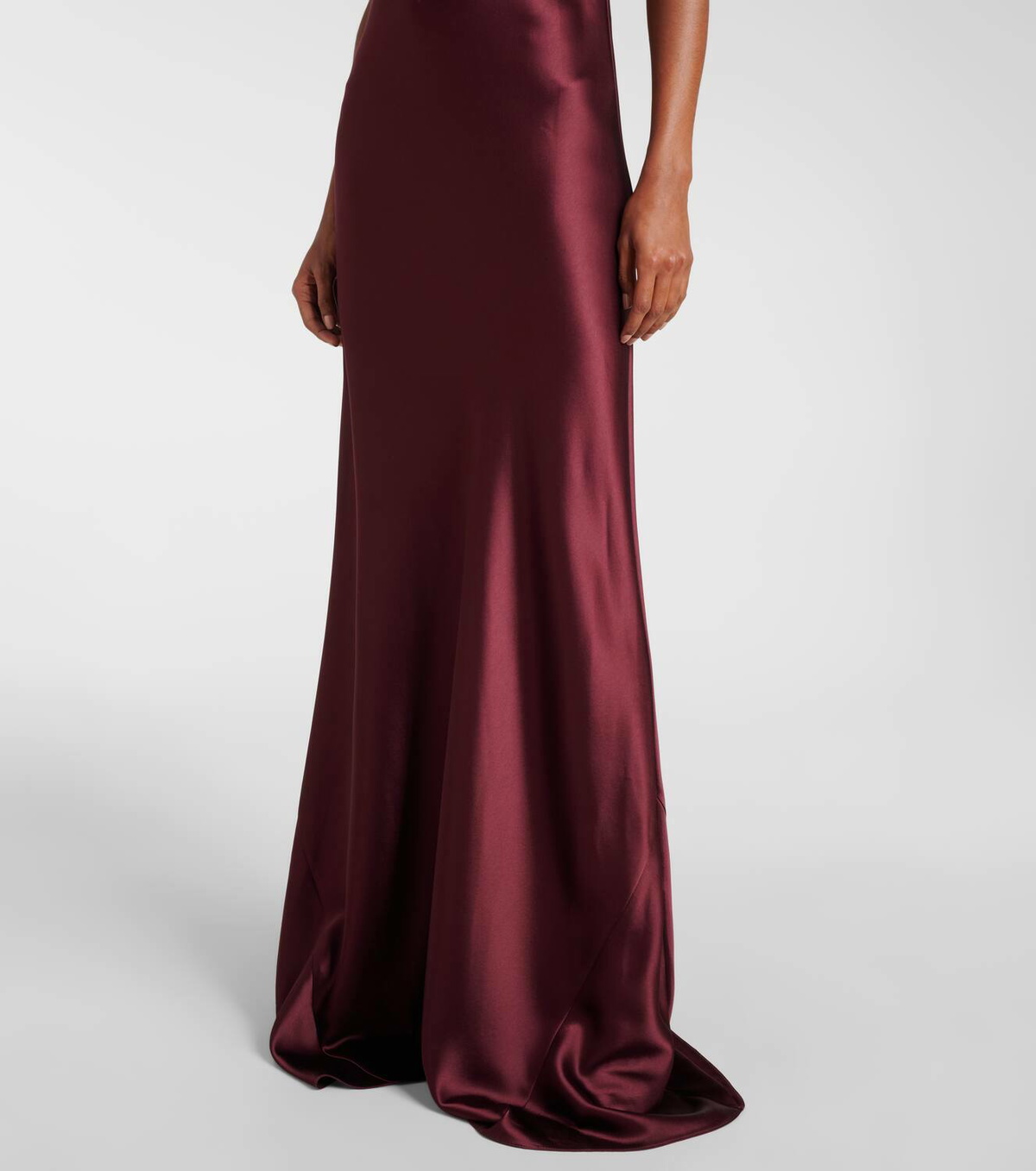 sienna halterneck satin maxi dress by galvan Sienna halterneck satin gown in brown - Galvan