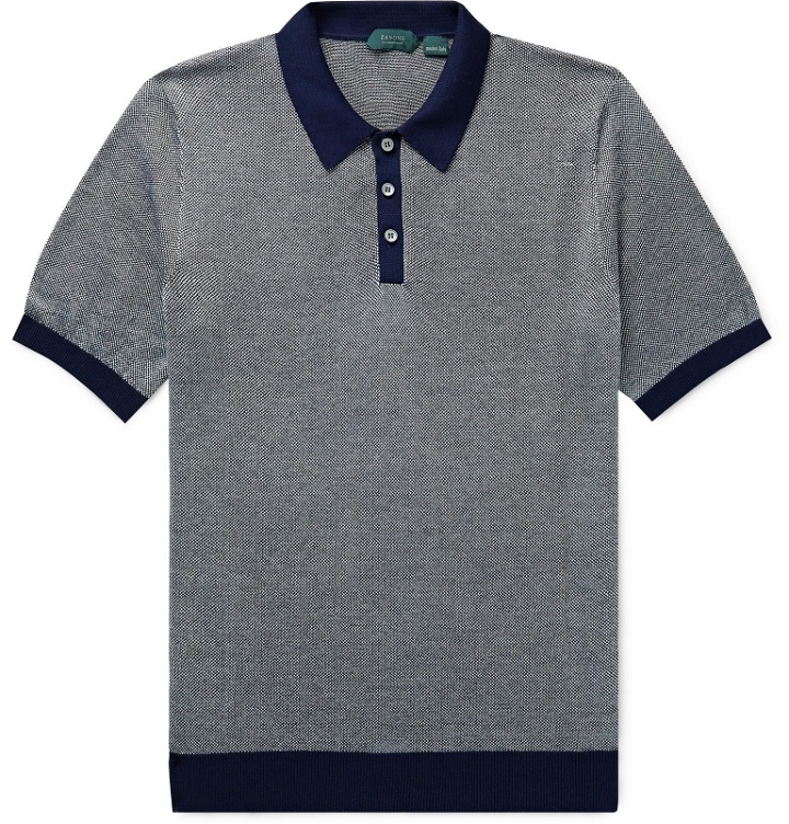 Photo: Incotex - Slim-Fit Birdseye Cotton Polo Shirt - Blue