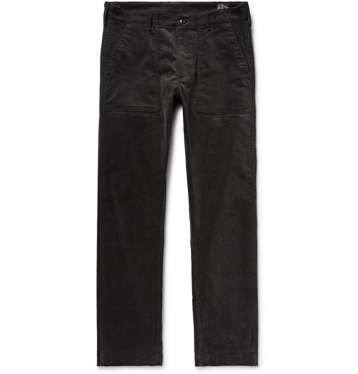 Photo: OrSlow - Slim-Fit Stretch-Cotton Corduroy Trousers - Men - Black