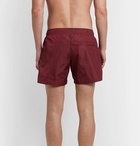 Off-White - Mid-Length Logo-Print Shell Swim Shorts - Burgundy