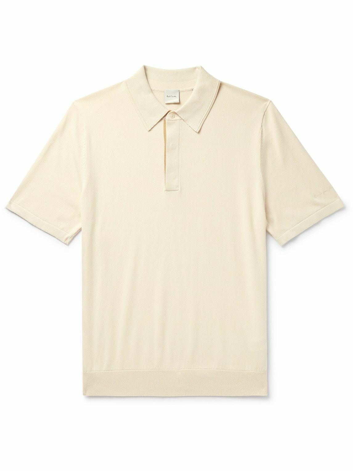 Photo: Paul Smith - Logo-Embroidered Organic Cotton Polo Shirt - Neutrals