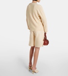 Loro Piana Leather-trimmed cashmere and silk cardigan