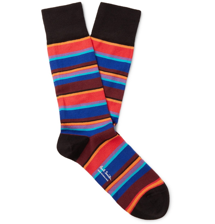 Photo: Paul Smith - Nestor Striped Cotton-Blend Socks - Multi