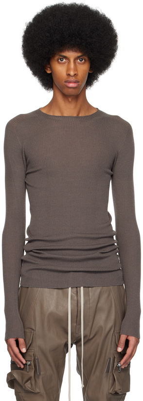 Photo: Rick Owens Gray Ribbed Sweater