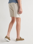 Thom Sweeney - Straight-Leg Pleated Linen-Blend Drawstring Shorts - Neutrals