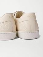 GUCCI - Ace Logo-Embossed Perforated Leather Sneakers - Neutrals