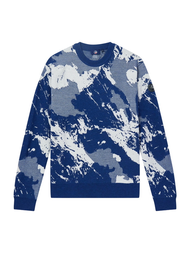 Photo: Fusalp - Mountain Logo-Appliquéd Merino Wool-Jacquard Sweater - Blue