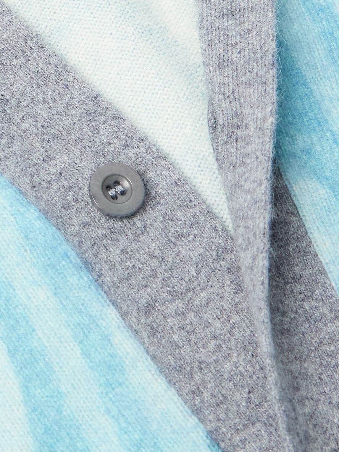Frescobol Carioca - Romero Printed Brushed Wool and Cashmere-Blend Cardigan - Blue