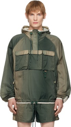 RCOS Green & Brown Packable Nylon Anorak Jacket