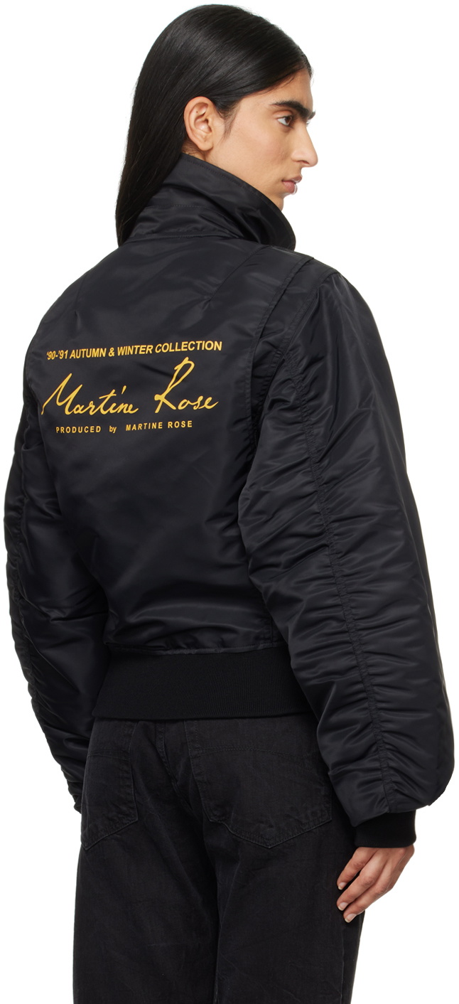 Martine Rose Black Shrunken Bomber Jacket Martine Rose