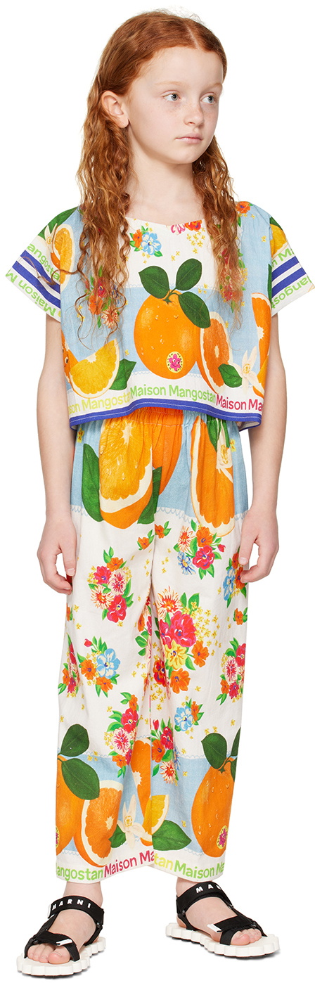 Maison Mangostan Kids Multicolor Oranges Scarf Trousers