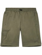 Moncler - Straight-Leg Cotton-Blend Gabardine Shorts - Green