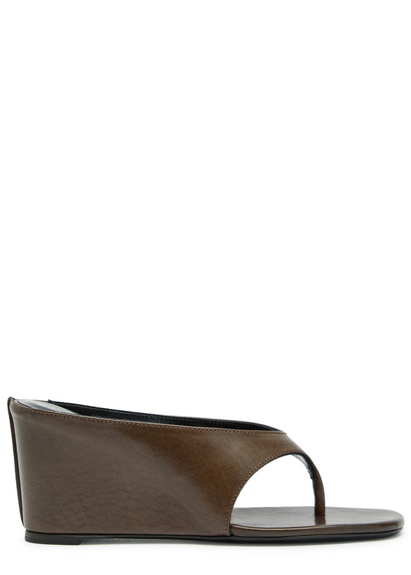 Photo: Jude Yaga Leather Wedge Sandals Brown
