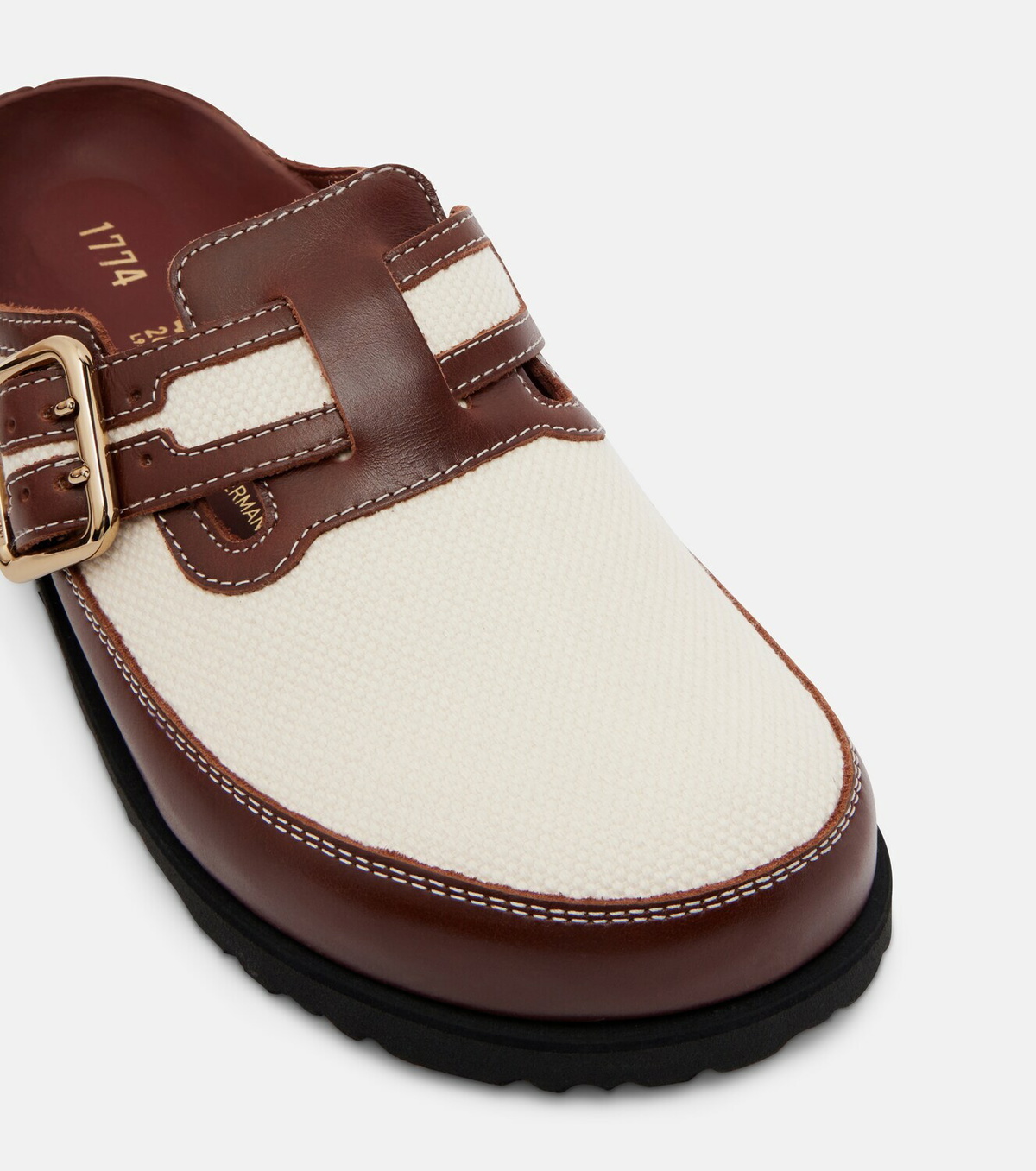 Birkenstock 1774 Boston leather-trimmed woven clogs