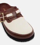 Birkenstock 1774 Boston leather-trimmed woven clogs