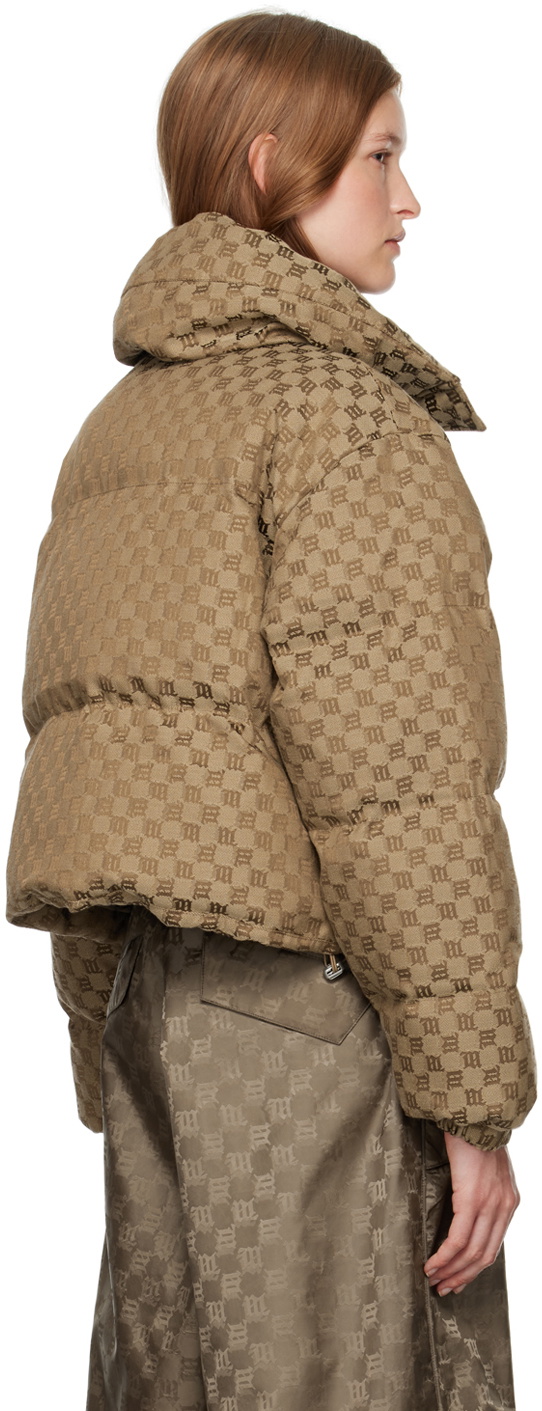 MISBHV Beige Jacquard Monogram Puffer Jacket