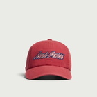 AMI Paris Men's Washed Cotton Embroidered Cap in Ruby Red Lava