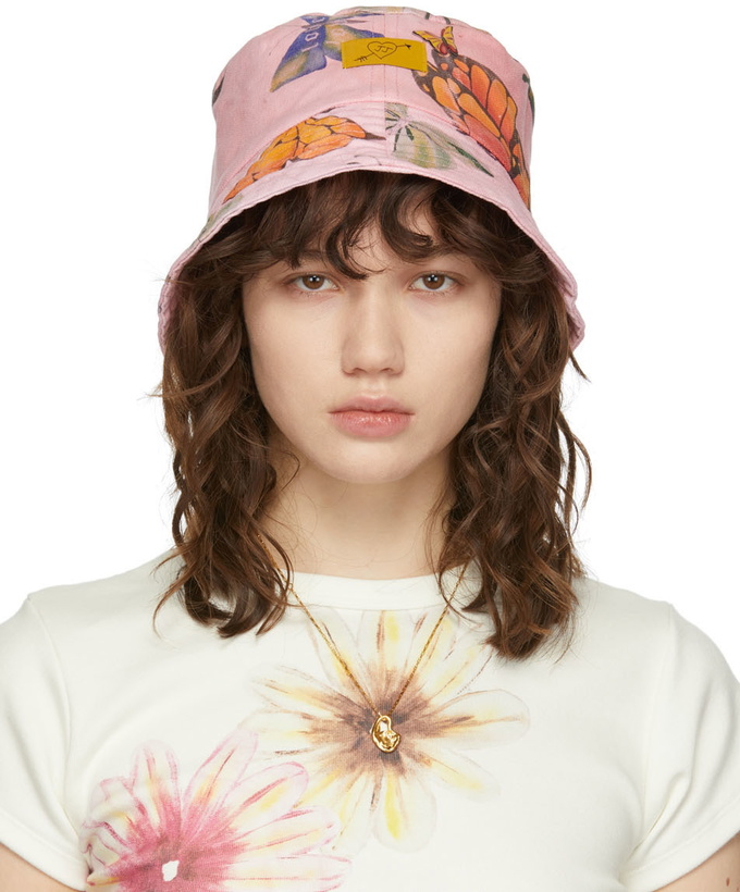 Photo: Juliet Johnstone SSENSE Exclusive Pink Butterfly Bucket Hat