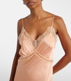 Poupette St Barth Luli lace-trimmed satin slip dress
