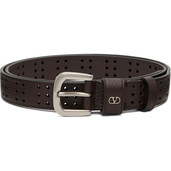 Photo: Valentino Garavani Brown Mini VLogo Signature Belt