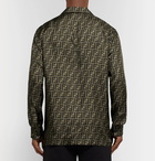 Fendi - Logo-Print Silk-Satin Shirt - Brown