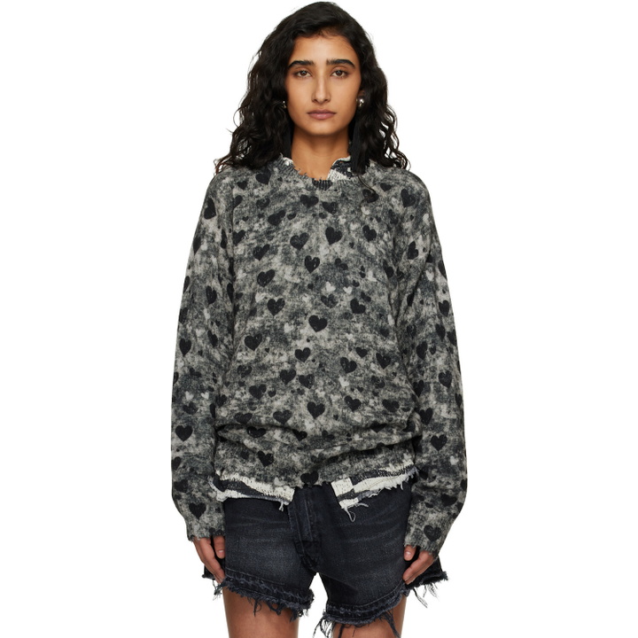 Photo: R13 Gray Printed Boyfriend Sweater
