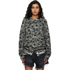 R13 Gray Printed Boyfriend Sweater